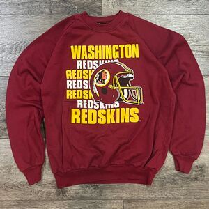 Vintage 90s Garan Washington Redskins Helmet Sweatshirt Made in USA Men's Large